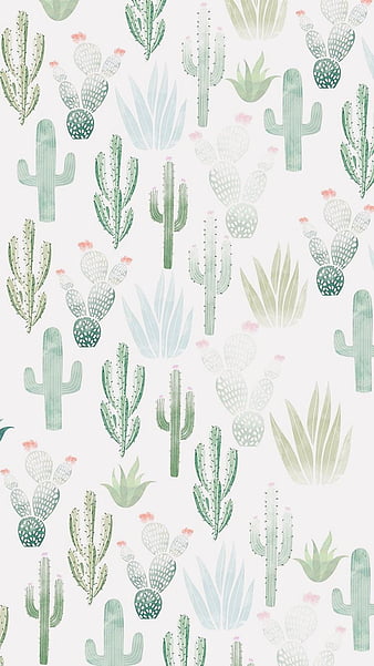 Green Large Cactus Mural Wallpaper 