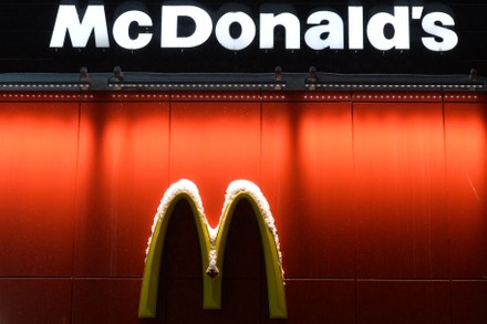 Mcdonalds Logo Seen Near Restaurant Vilnius