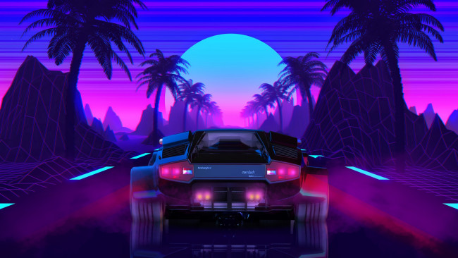 Synthwave Wallpaper Vectors 