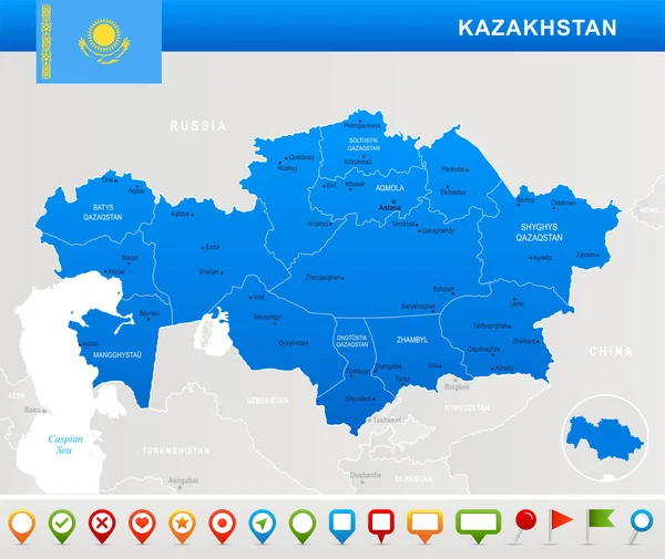 Эскиз руки карты Казахстана вычерченный 