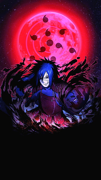 Скачать обои 4k, Madara Uchiha, violet grunge background 