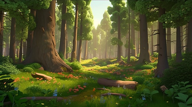 digital art, cg forest, forest 