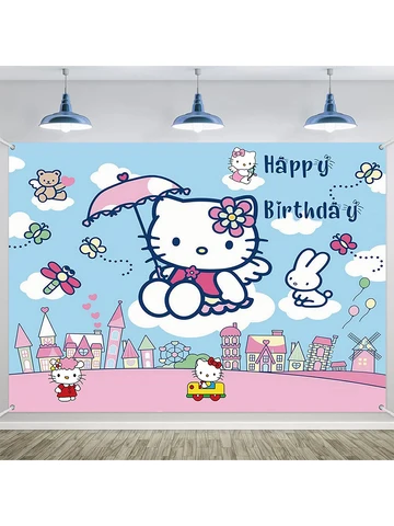 Купить Hello kitty, настенные мультяшные трехмерные обои, 3D 