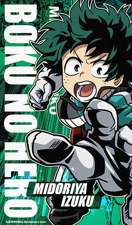 Wallpaper anime, izuku midoriya, fire power, art desktop 