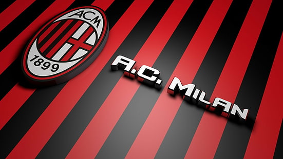 Обои wall, milan, ac milan, red & black 