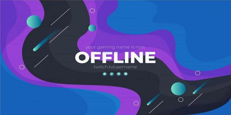 Futuristic Offline Twitch Banner Cyberpunk Glowing