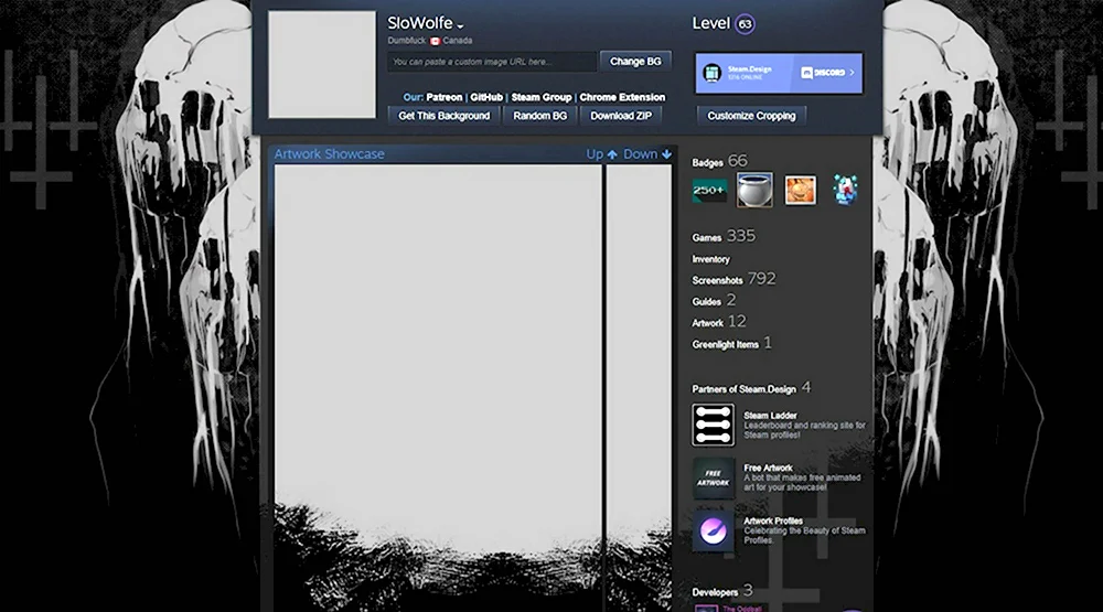 Черные фоны для профилей Steam 