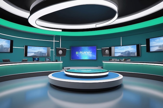 Студия Новостей Фон Шоу Wall Virtual News Studio Background 