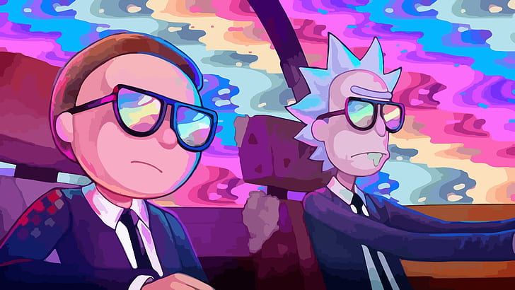 Rick and Morty in Space 4K wallpaper 