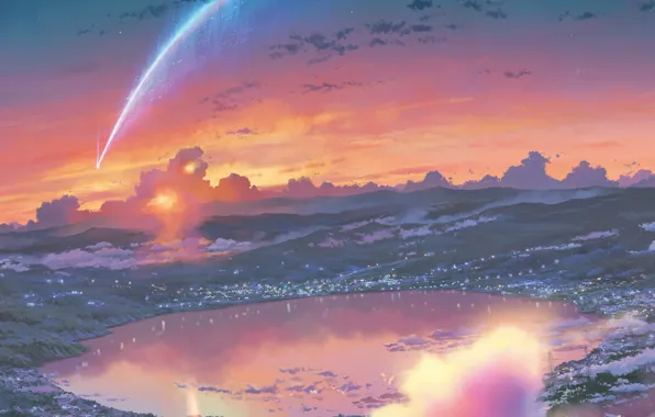 Anime Film Yourname Sky Illustration Art iPhone Wallpapers