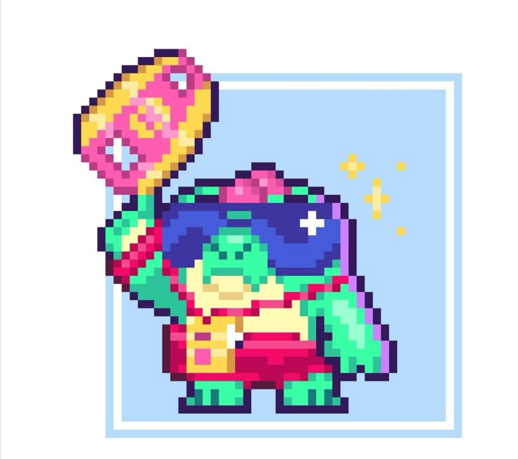 Pixel Man Drawing of Buzz from Brawl Stars 