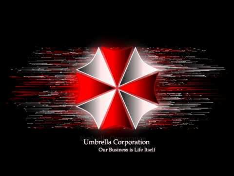 Обои red, logo, game, Resident Evil, Umbrella, gray 