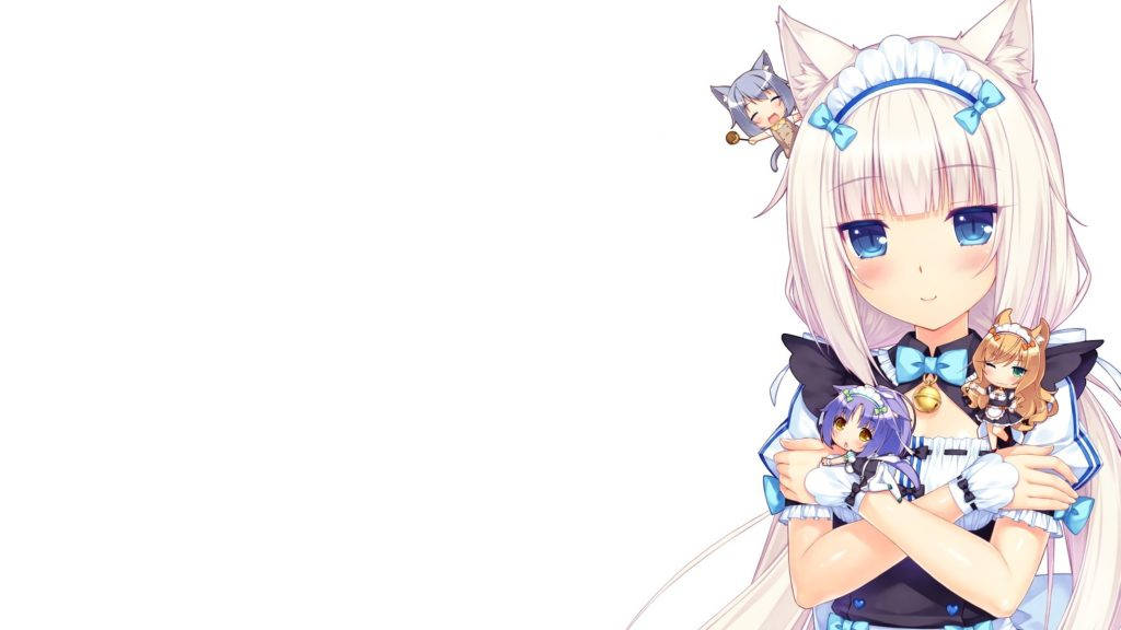 Обои аниме, nekopara, взгляд, цветы 