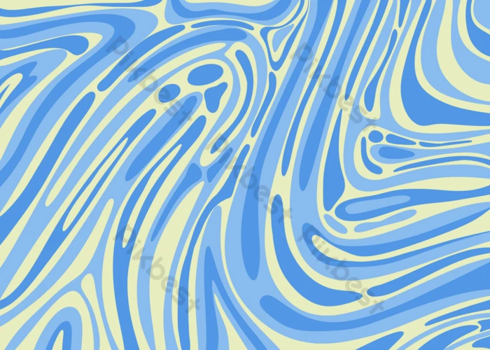 Cream & Blue Funky Graffiti Pattern Wallpaper