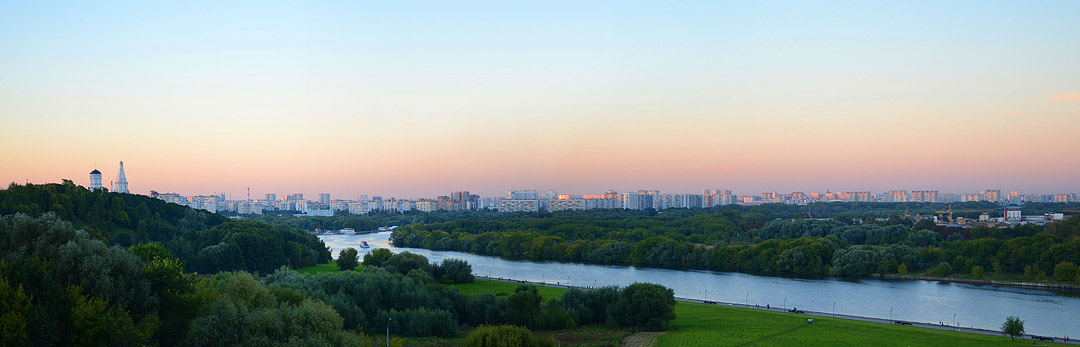 Фотография Ночной город, Москва-река, панорамный вид 