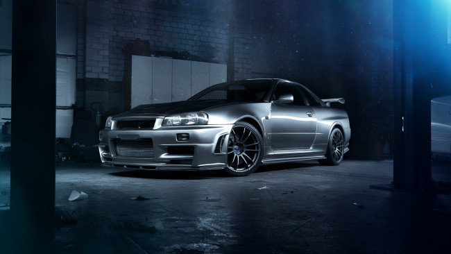 Обои белый, Nissan, white, ниссан, Skyline, R34, скайлайн на 