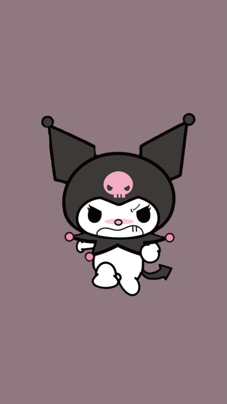 Kuromi Wallpaper 4K, Hello Kitty, Black jester hat