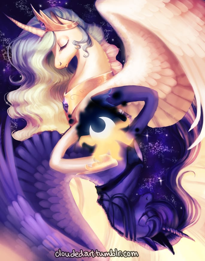 Concept art of young Celestia, Luna 