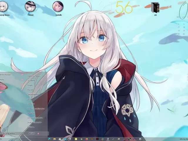 Aesthetic Anime Desktop Girl In Blue 