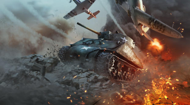 Video Game, War Thunder, Tank, Warplane, HD wallpaper 