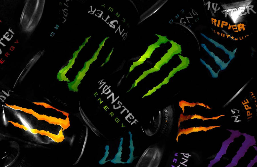 Wallpaper green, logo, monster, background, energy, monster 