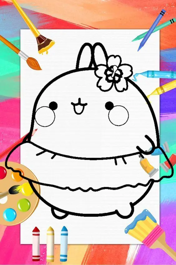 cute KAWAII Molang How to Draw Molang 