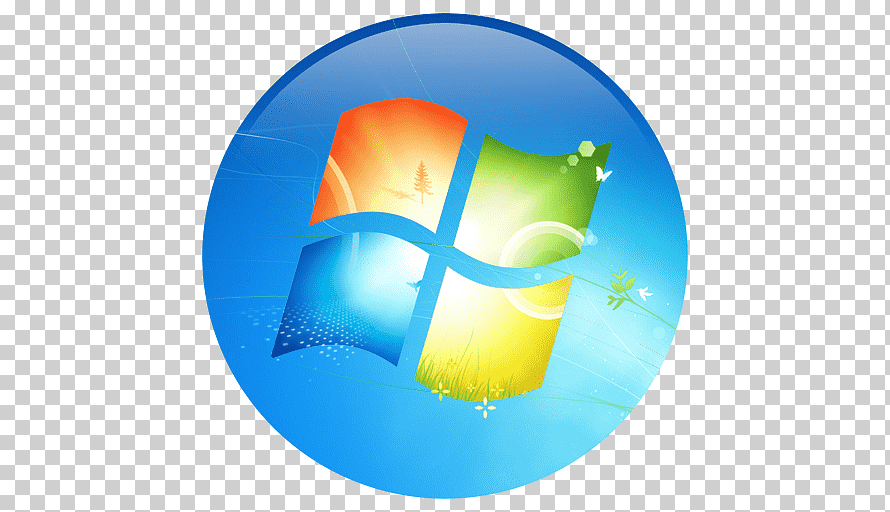 Обои классический логотипе Windows 7 голубой фон на рабочий стол