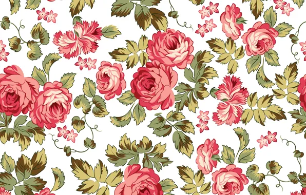 Fabric texture pattern with seamless flowers