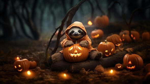 Обои фиолетовый, Halloween, тыква, хэллоуин, berries, pumpkin 