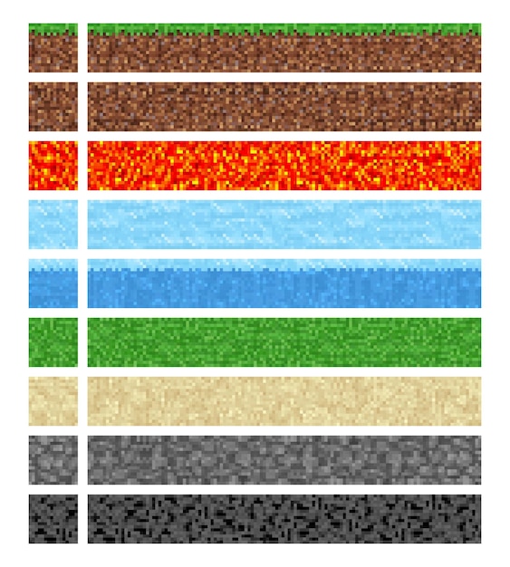 Texture Pixel Art Vector Brick Stone Wall Stock Illustrations 