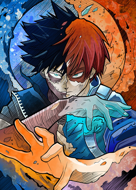 Anime My Hero Academia Shoto Todoroki Matte Finish Poster 