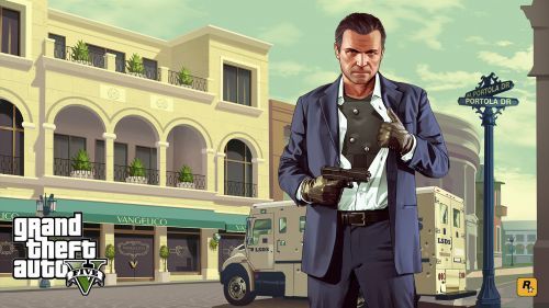 Портрет в стиле ГТА по фото на холсте, заказать коллаж GTA 5