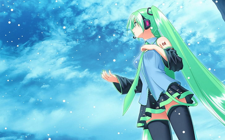 Hatsune miku, vocaloid, Anime, HD 