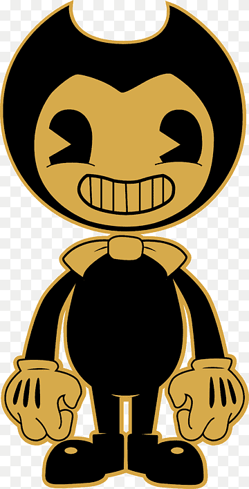 Bendy The Ink Demon Strikes A Pose Against A Retro-styled Ink 