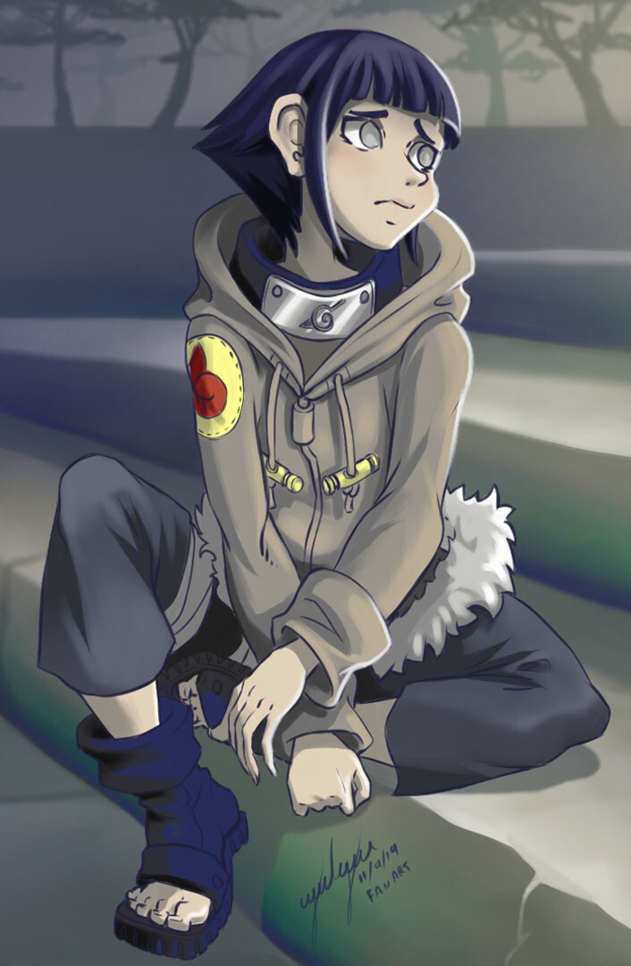 Wallpaper naruto, art, Hinata Hyuga 