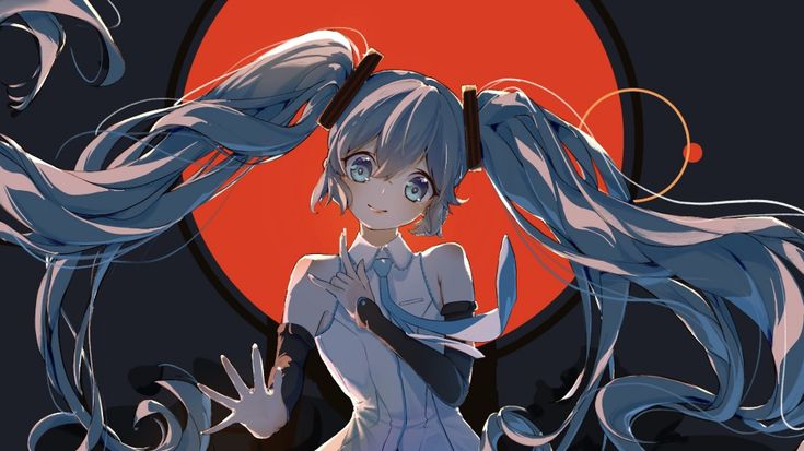 Hatsune Miku, moon, night, Vocaloid 