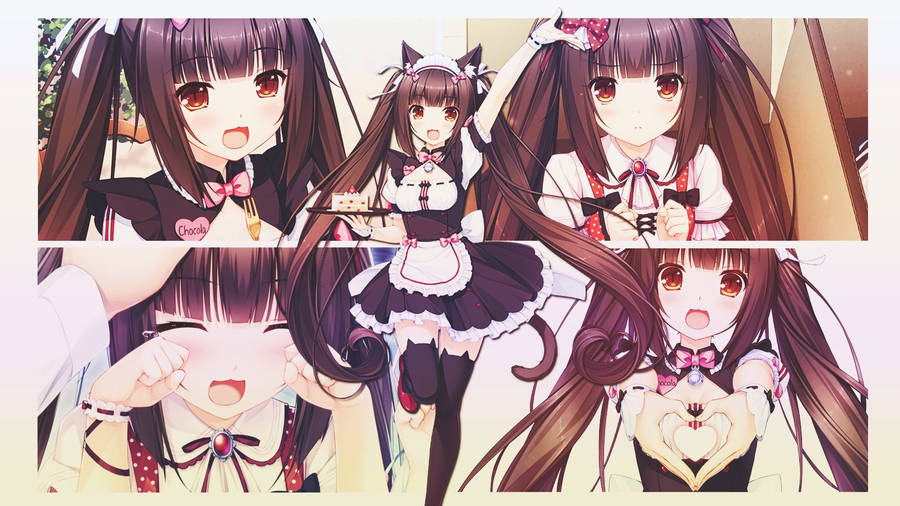 Wallpaper bows, heart, ears, the maid 