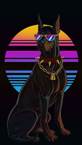 Designart Doberman Gangster In NYC I Canvas Wall Art 