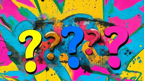 Colorful question marks background 