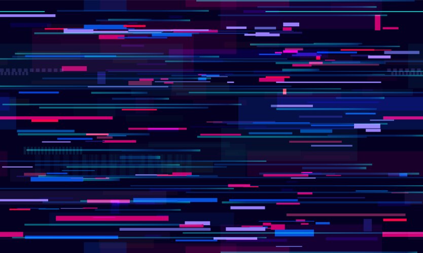 Futuristic Glitch Wallpaper in Blue and 