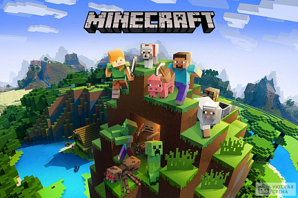 Фон земли в стиле Minecraft точки