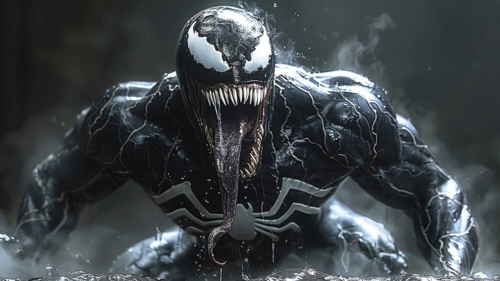 Wallpaper venom and spiderman, dark 