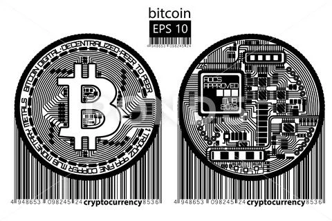 Абстрактный постер Биткоин, символ биткоина, Биткоин Киригами 